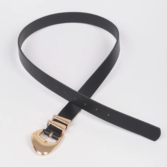 Gold Multi Metal Metal Buckle  Black Belt main image 6